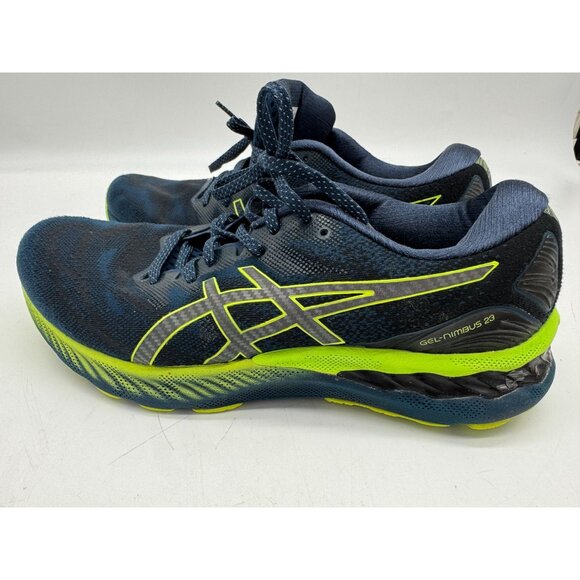 Asics Mens Gel-Nimbus 19 Running Shoes Size 9 Blue Neon Green Activewear Lace Up - Picture 13 of 16